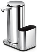 Simplehuman bezdotykový dávkovač mydla – 414 ml + držiak hubky lesklá nerez dobíjací ST1091