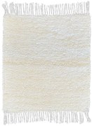 Ručne tkaný bavlnený koberec Milan B 0,4/0,4 biela