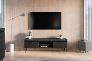TV skrinka Sentia 157 na kovových nohách - čierna / čierna