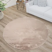 Dekorstudio Okrúhly kožušinový koberec TOPIA - sivobéžový Priemer koberca: 120cm