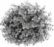 Vianočná závesná dekorácia Eucalyptus guľa, strieborná, pr. 24 cm