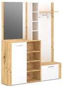 Predsieňová stena so zrkadlom KEVIN hnedá/biela