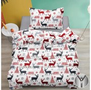 Bavlnené obliečky MERRY CHRISTMAS DEER biele Rozmer obliečky: 70 x 90 cm | 140 x 200 cm