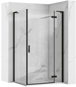 Rea Hugo, sprchová kabína 100(dvere)x80(stena)x200,5 cm, čierna matná, KPL-45224