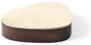 Hnedý/krémový drevený/z eko kože úložný box s vekom/dekoratívny 14x12,5x3,5 cm Curve Nupo – LIND DNA
