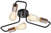Candellux Čierne stropné svietidlo Herpe pre žiarovku 3x E27 33-66916