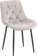 Jedálenská stolička Wallace - zamat - Sivá
