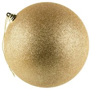 DECOLED Plastová guľa, 20 cm, šampanské, trblietky