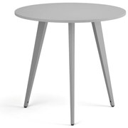 Konferenčný stôl PRIMO VIBE, priemer 80 cm, sivostrieborná podnož, sivá