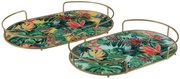 Set 2 podnosov s držadlami Tropical - 46 * 29 * 5,5 cm
