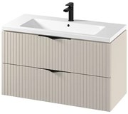 Cersanit Tirso, závesná umývadlová skrinka 994x447x572 mm + keramické umývadlo, béžová matná, S801-548