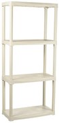 Regál plastový T60/4E ecru 133x60x30 cm – 4 police/20kg