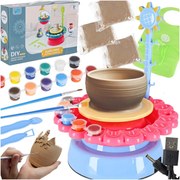 KIK Keramický kruh kreatívna sada s hlinou a farbami 600g