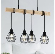 Eglo 44075 - Závesné svietidlo TOWNSHEND na lane 4xE27/60W/230V