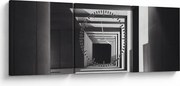 Obraz - Štvorcový tunel (s hodinami) (90x30 cm)