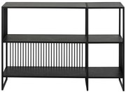 Čierna knižnica v dekore kameňa 120x83 cm Strington – Actona