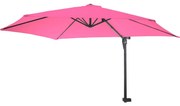 Nástenný slnečník Casoria 3 m polyester hliník/oceľ - ružovo-červená
