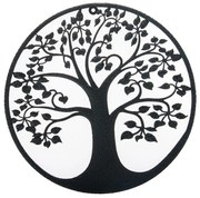 Kovová nástěnná dekorace Strom života černá, 59 cm