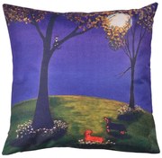 Povlak na vankúš s nočnou krajinou a psy - 43 * 43 cm