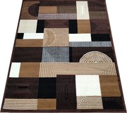 DY Hnedý koberec s geometrickým vzorom Alfa 18 Rozmer: 80x150 cm
