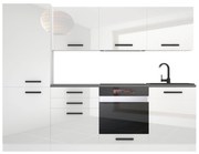 Kuchynská linka Belini Premium Full Version 240 cm biely lesk s pracovnou doskou SANDY