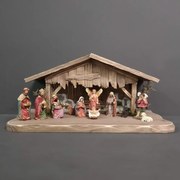 AMADEA Drevený betlehem šedohnedý BEZ FIGURÍK 45 cm