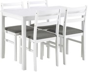 Sada jedálenského stola s 4 stoličkami EMILY, biela