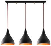 Čierne závesné svietidlo s kovovým tienidlom Berceste – Opviq lights