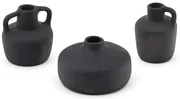 Čierne terakotové vázy v súprave 3 ks (výška 6 cm) Sofra – Kave Home