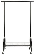 Čierny kovový stojan na oblečenie Wenko Profi