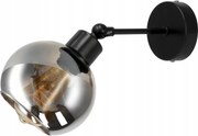 BERGE Sklenená LED nástenná lampa 1xE27 - dymová guľa