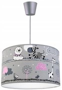 Detské závesné svietidlo Ladybird, 1x textilné tienidlo so vzorom, (výber z 2 farieb konštrukcie)