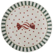Biely dezertný tanier s vianočným motívom z kameniny ø 16 cm Yule – Bloomingville