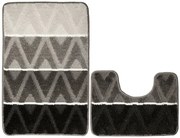 Sada kúpeľňových koberčekov PALMA tmavá / sivá, kosoštvorce