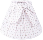 Biele bavlnené tienidlo s mašľou a bodkami - Ø 22*14 cm / E27
