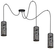 Luster na lanku AVALO 3xE27/60W/230V pavúk šedá/čierna