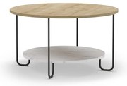 Okrúhly konferenčný stolík s doskou v dubovom dekore v prírodnej farbe ø 80 cm Tonka – Marckeric