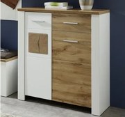 Úložná komoda/ botník Materio, dub/biela%