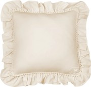 Boho vankúš s volánom a bublinkami vanilka 40x40cm
