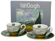 Porcelánová šálka s podšálkou Van Gogh Wheat Field 90 ml sada 2ks