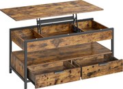 XXXLutz KONFERENČNÝ STOLÍK, čierna, hnedá, kov, kompozitné drevo, 100/50/48-62 cm MID.YOU - Stolíky do obývačky - 002543028705