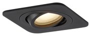 Sada 6 zaoblených zapustených bodových svetiel čierna GU10 50 mm otočné a naklápacie IP44 - Alberto