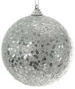 VIANOČNÁ BANKA NA STROMČEK SADA 4 KS (FI) 10 CM STRIEBORNÁ