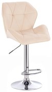 LuxuryForm DESIGN Barová stolička MILANO MAX VELUR na striebornom tanieri - krémová