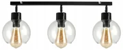 BERGE LED nastaviteľné stropné svietidlo 3xE27 LOFT - priehľadná guľa