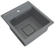 Gamma Quadro 4550, 1-komorový granitový drez 450x495x220 mm, šedá, GMA-ZLE000221
