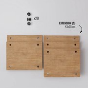 5 samostatných laminovaných políc z dreva a kovu 43x35 cm pre sériu regálov DECO