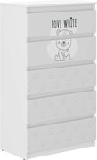 Wooden Toys Detská komoda R-5 BIELY MEDVEDÍK