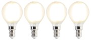 Sada 4 LED žiaroviek E14 P45 matná 3,5W 360lm 2700K