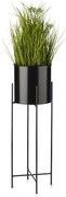 KOVOVÝ KVETINÁČ SO STOJANOM DARK 75X21 CM ČIERNA
